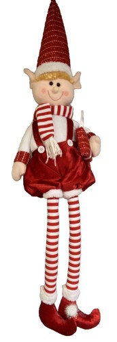 Weihnachten männlich Plüsch Feiertag Elfe Regal sitzende Figur 38 Zoll