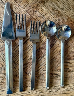 Yamazaki KAM Elements Flatware Stainless 18/10 SOLD INDI 5 Piece Place Setting