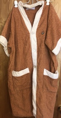Arnold Palmer Shave Coat Robe By Weldon Men s Sz Medium Gold & White-D2