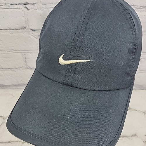 Nike Featherlight Hat Black Dri-Fit Vented Stretch One Size Athletic Sport Cap - Picture 2 of 8