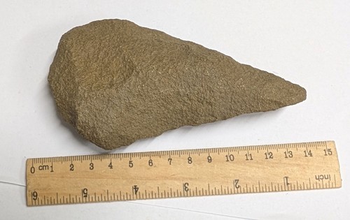 Paleolithic ACHEULEAN 300,000 Year Old HOMO ERECTUS Man Stone HAND AXE (#F7206) - Picture 2 of 2