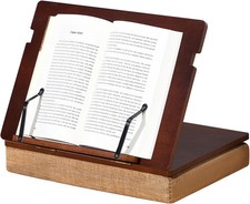 Wood Book Stand 14.7 x 10.6 Inches Portable Lap Cookbook Bible Reading Holder...