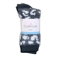 Cuddl Duds Women's Plushfill Crew-Length Cozy Boot Sock 4-Pack, One Size 4-10 