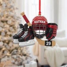 Custom Hockey Gear Ornament Personalized Christmas Tree Decoration,