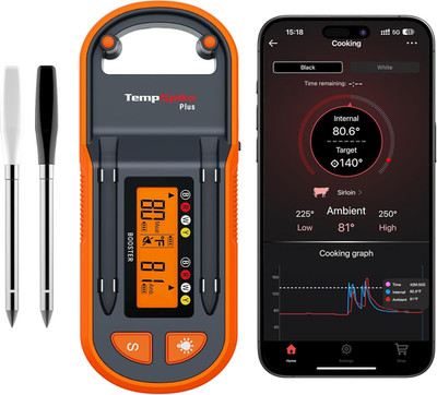 ThermoPro TempSpike Plus 600ft Wireless Meat Thermometer with 2 Color-Coded Prob