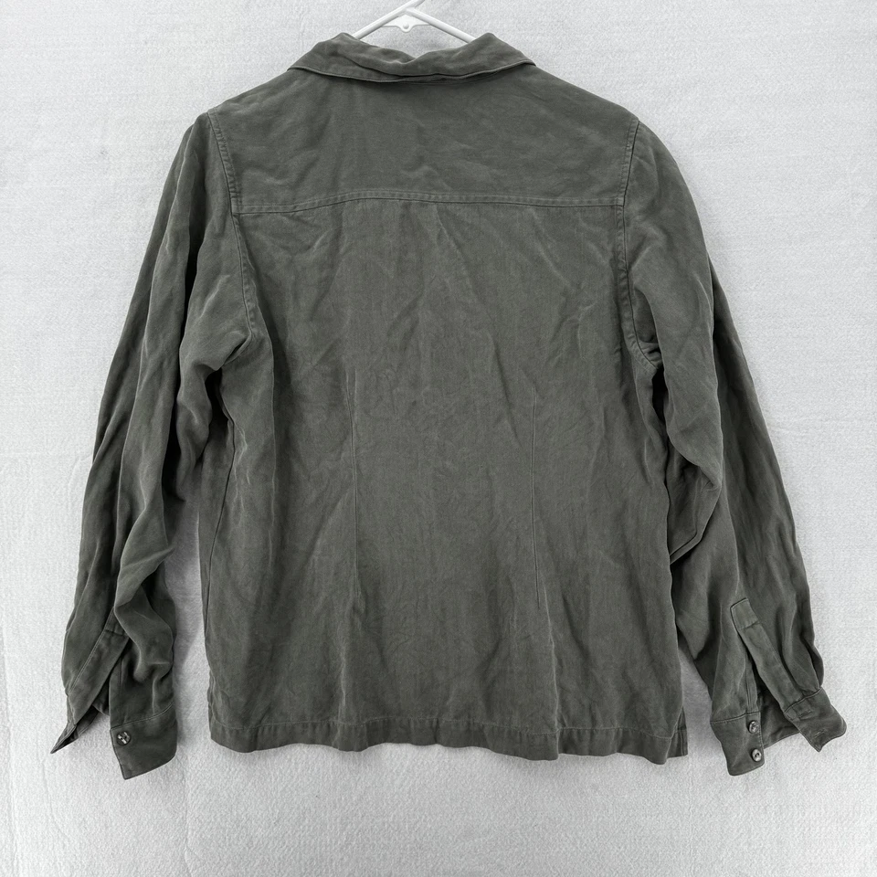 Tommy Bahama рубашка женщин средний серый 100% шелк на пуговицах длинным рукавом повседневный - Изображение 2 из 4