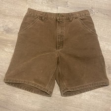 Vintage Carhartt Sandstone Duck Work Shorts Rare Size 33 B24 CHT Chestnut Brown
