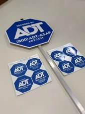 Security Yard Signs (Stakes + Decal ) Official Blue Home Alarm Sign Set