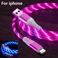1M LED Light-Up Charging Cable Flowing LED Charger Cord for iPhone 11/11 Pro/12