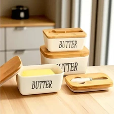 Handmade Ceramic Butter Dish with Knife and Lid - Butter Crock - Butter Dish