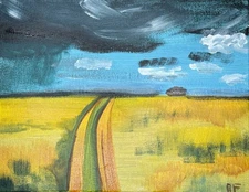 Original Storm Landscape Painting 11x14 Canvas Rowan Finch Expressionist Art