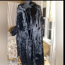 Antique black velvet cape full length