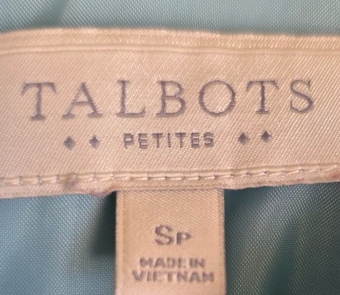 Talbots Womens Jacket Coat Size SP Small Petite Zipper Pockets Down Waterfowl - Image 2 of 4