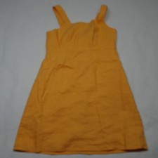 J. Crew Size 6 Squareneck A-line Dress in Orange Stretch Linen Blend