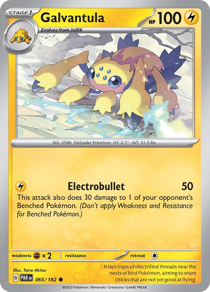 Galvantula PAR 065/182 Pokémon SV04: Paradox Rift Common Reverse Holofoil EN NM