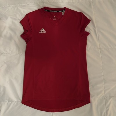 Adidas Girls Volleyball Shirt Top Red Size 9-10Y Medium