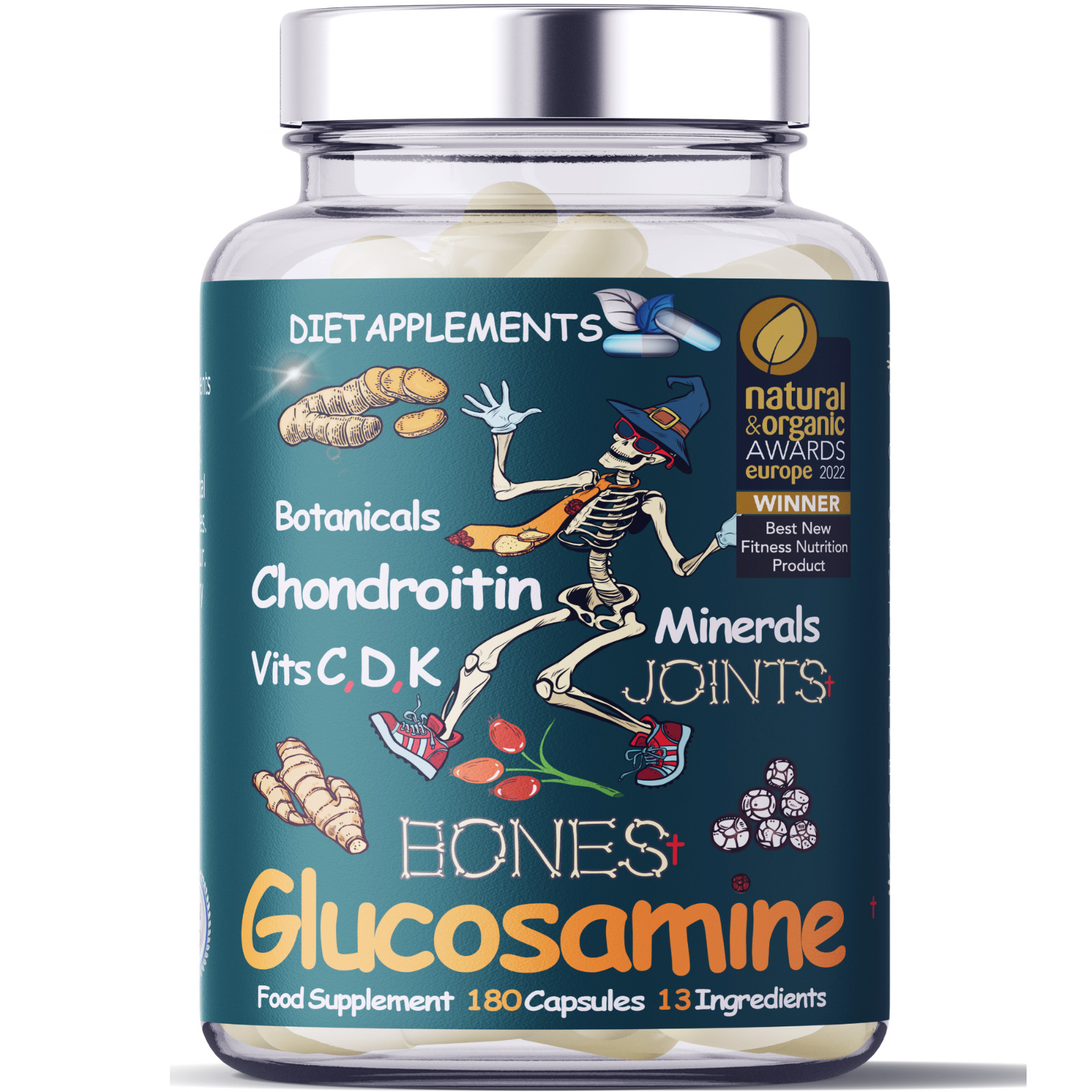 Glucosamine, Chondroitin, Turmeric, Ginger, Black Pepper, Vitamins, Minerals