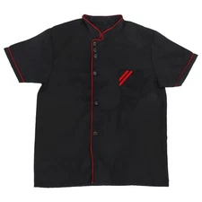 Chef Jacket for Men Coat Short Sleeve Black Restaurant Undershirt