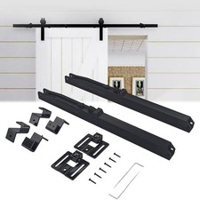 For Damper Sliding Barn Door Hardware Track Kit 2pc Soft Close Mechanism