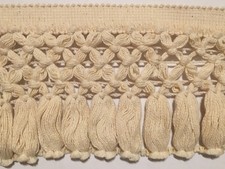 Really Nice 4 3/4" Hanging Tassel Fringe Trim White 1YD 20" 56" 