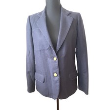 Harve Benard 100 Wool Blazer Navy Blue Gold Button Size 4