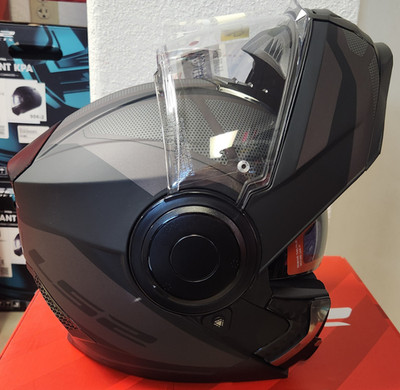 LS2 HORIZON MODULAR MOTORCYCLE HELMET + SUNSHIELD ASIX BLACK/TITANIUM LG SALE  