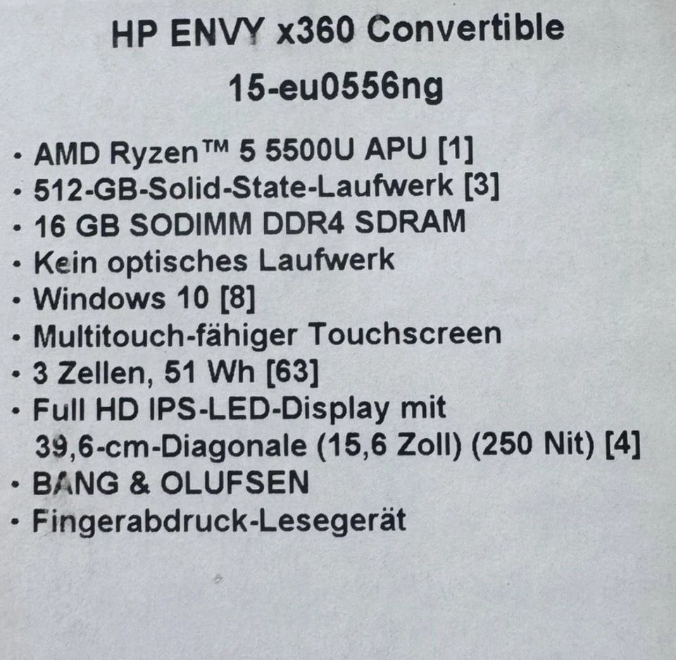 HP Envy x360 Convertible 13" - 16 GB RAM - 512 GB - Bild 3 von 4