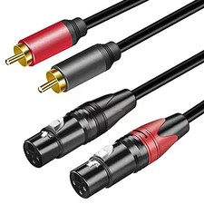 Dual Female XLR to RCA Cable 5Ft, Heavy Duty 2 XLR Female to 2 RCA Male HiFi ...