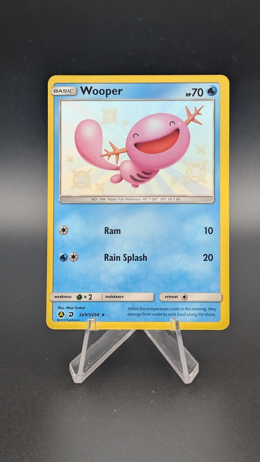 Pokémon TCG Wooper SV9/SV94 Hidden Fates Shiny Vault Holo Rare Card