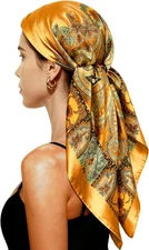 35 Inch Wild Rag Cowboy Scarves for Men Large Rancher Neckerchief Silk Orange US