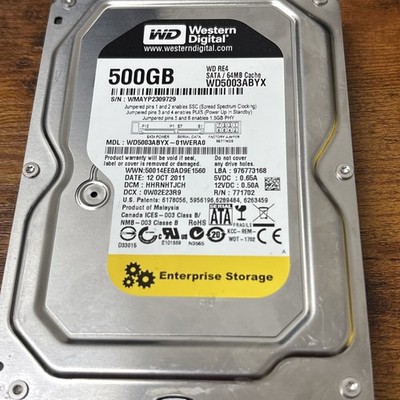 Lot Of 2  WD5003ABYX RE4 500GB Enterprise SATA HDD