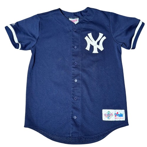 Vtg Majestic MLB 90s New York Yankees Bernie Williams 51 Baseball Jersey Youth L