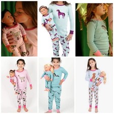 Matching Girl and Doll 4 PC COTTON PAJAMAS fit American Girl and 18" Dolls