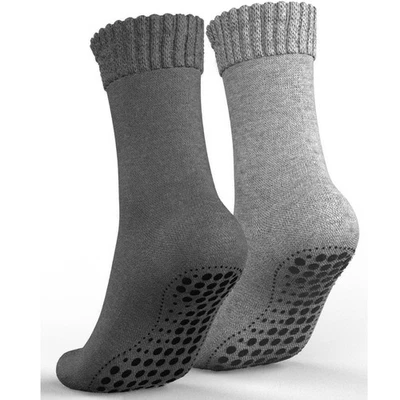 MEDOLY 2 Paar Thermo ABS Socken mit Wolle Anti-Rutsch Socken Herren Damen Stoppersocken