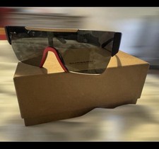 Burberry Women's Shield Sunglasses Black Plastic Frame Gray Tinted Lenses