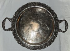 ANTICO VASSOIO CON MANICO IN ARGENTO SU RAME!