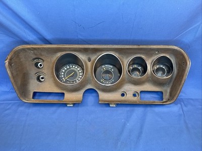 1971-1974 Mopar B Body Rallye Dash Cluster 150 Speedometer Uncut Has Some Cracks