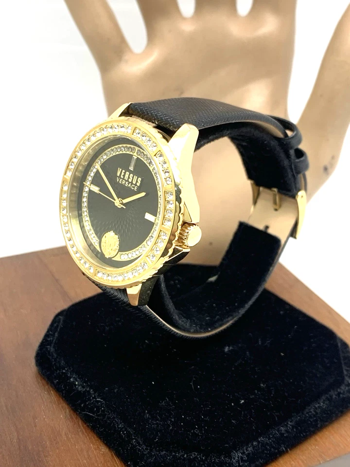 Versus by Versace Women's Watch VSPLM2521 Black Dial Gold Case Leather Band 40mm - Image 2 of 4