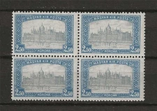Hungary 1920 Sc# 364 Parliament Budapest 2.5k block 4 MNH