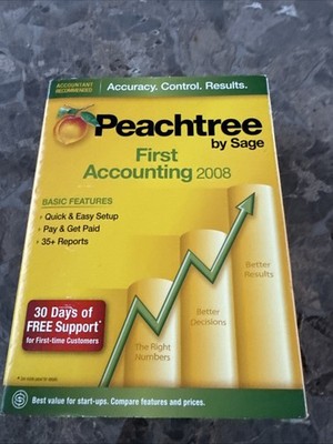 Peachtree By Sage First Accounting 2008  Microsoft Windows New Sealed RARE