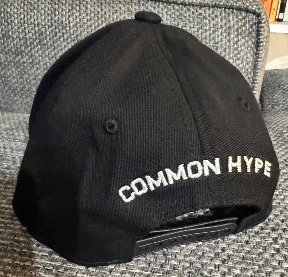 Common Hype Script Snap Back Hat Black W/white Ol… - image 3