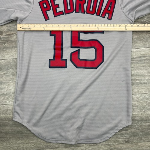 Dustin Pedroia Jersey Mens Small Gray Majestic Cool Base Stiched Boston Red Sox - Picture 19 of 20