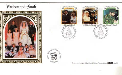 1986 FALKLAND ISLANDS - ROYAL WEDDING BENHAM SILK FDC FROM COLLECTION A2