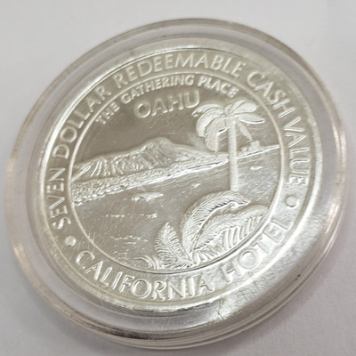 California Hotel Las Vegas $7 Silver Strike Token Oahu .999 Fine Silver