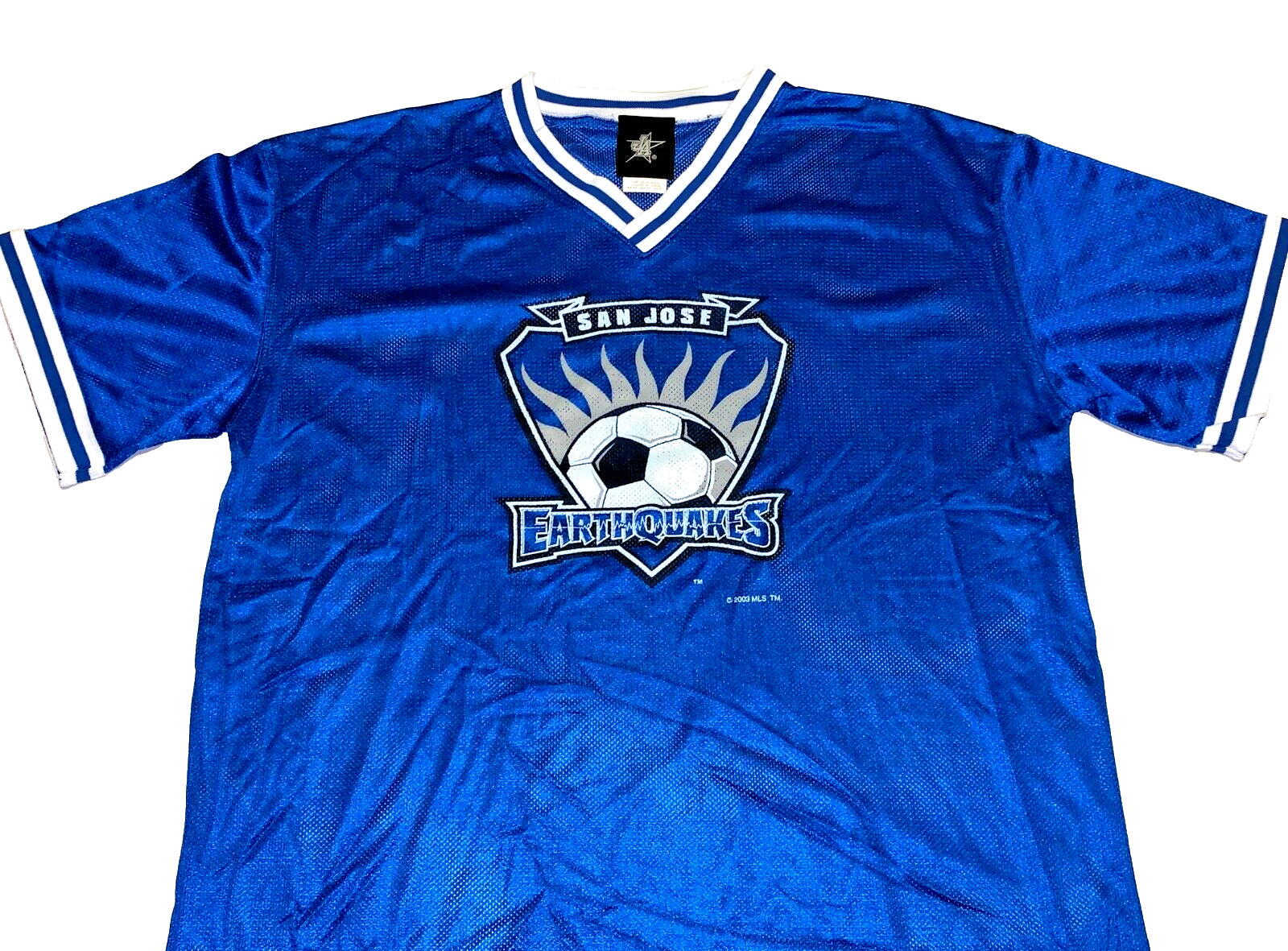 Rare! Vintage 2003 San Jose Earthquakes MLS Soccer Mesh Jersey Shirt New! LARGE