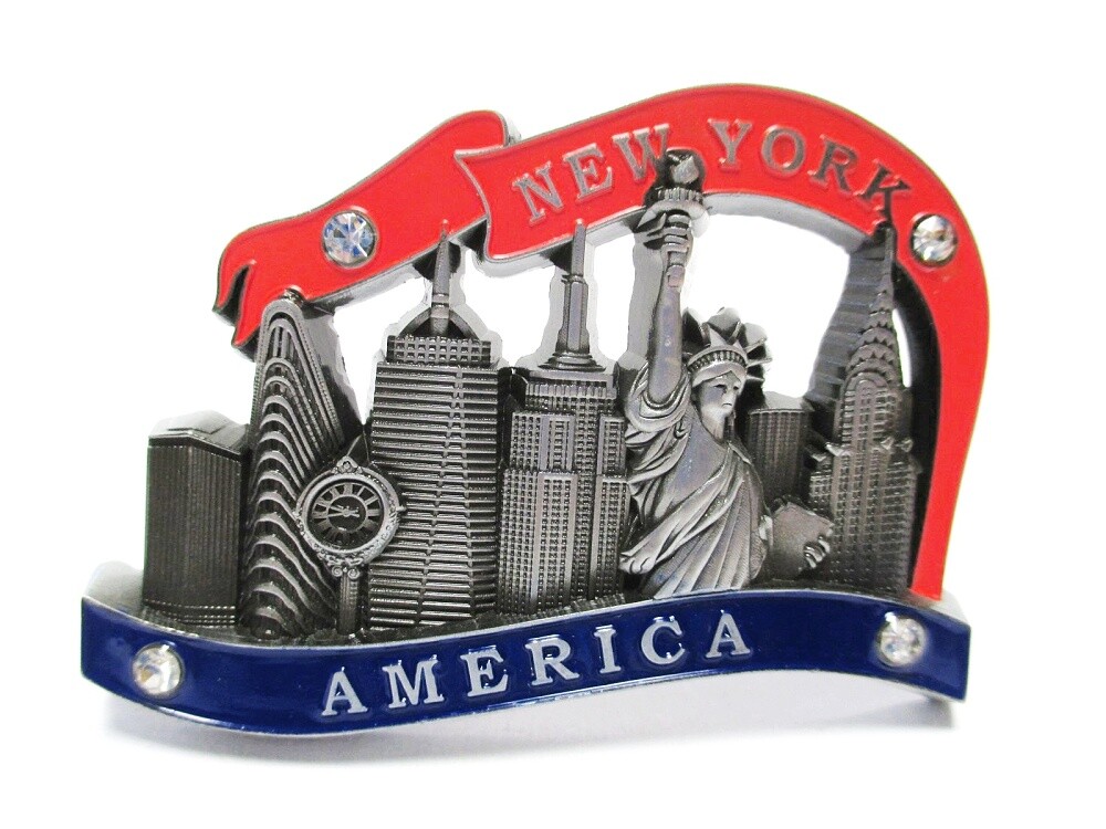 New York Metal Magnetic Skyscraper Freedom Chrysler Souvenir USA (141)