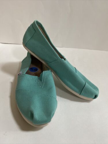 Toms Classic TEAL Canvas Slip on Shoes Sz 6.5 | Great Condition - Picture 1 of 3