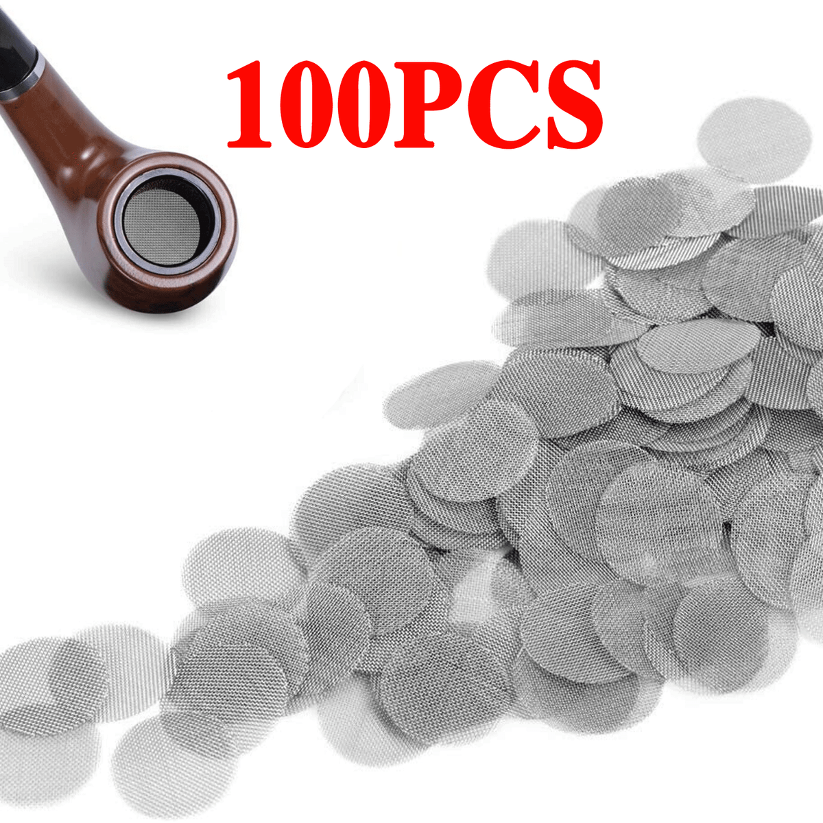 100 pcs Pipe Screens Stainless Steel Metal Tobacco Smoking Pipe Filters 3/4  Inch