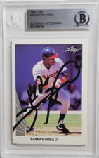 1990 Leaf #220 Sammy Sosa Signed Rookie Card Autograph RC Auto JSA & BAS Cubs