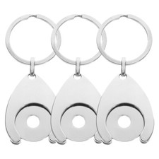 3PCS Hanging Keychain Shopping Trolley Token Grocery Cart Coin Keychain